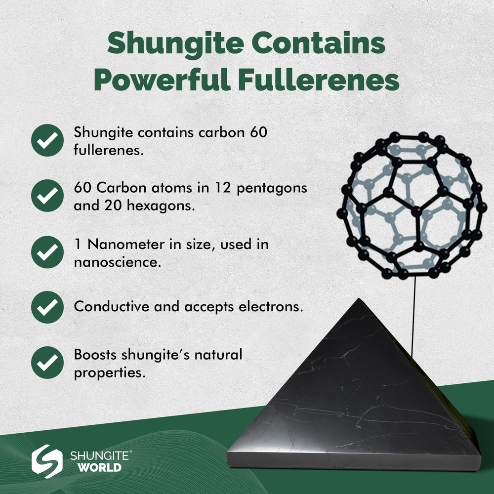 Shungite World gift-ready pyramid for thoughtful home or office decor.