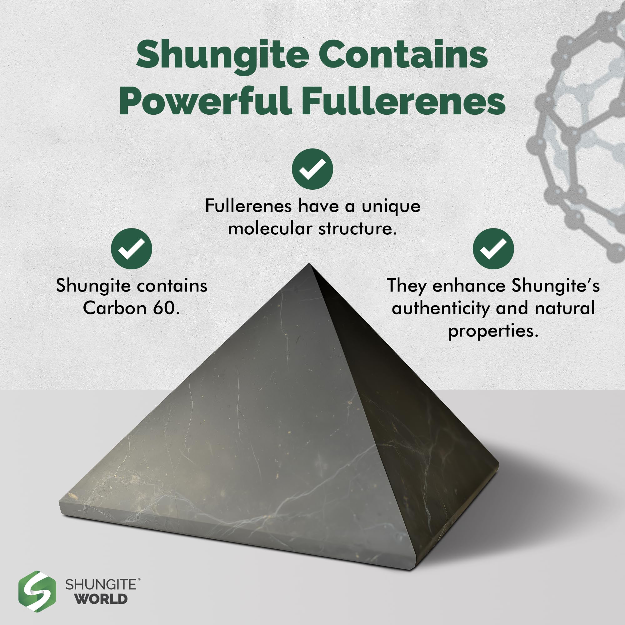 Shungite World grounding pyramid suits Reiki or grounding rituals at home