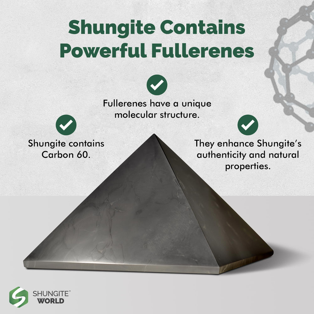 Shungite World decorative pyramid adds a zen touch to living spaces.