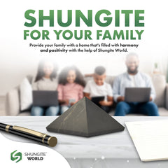 Shungite World 4pcs pyramids set serves as stylish grounding decor.