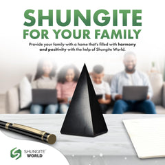 Shungite World stress relief grounding pyramid for mindful relaxation