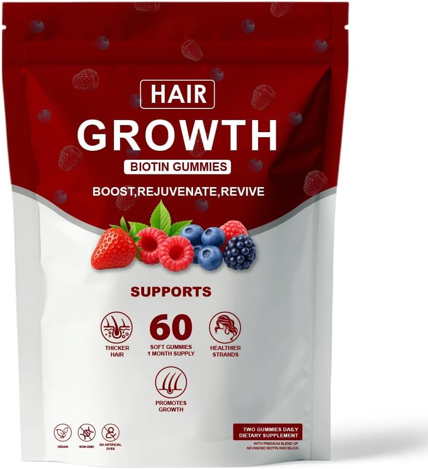 Shwfhi Hair Growth Gummies berry bottle promotes daily hair nourishment.