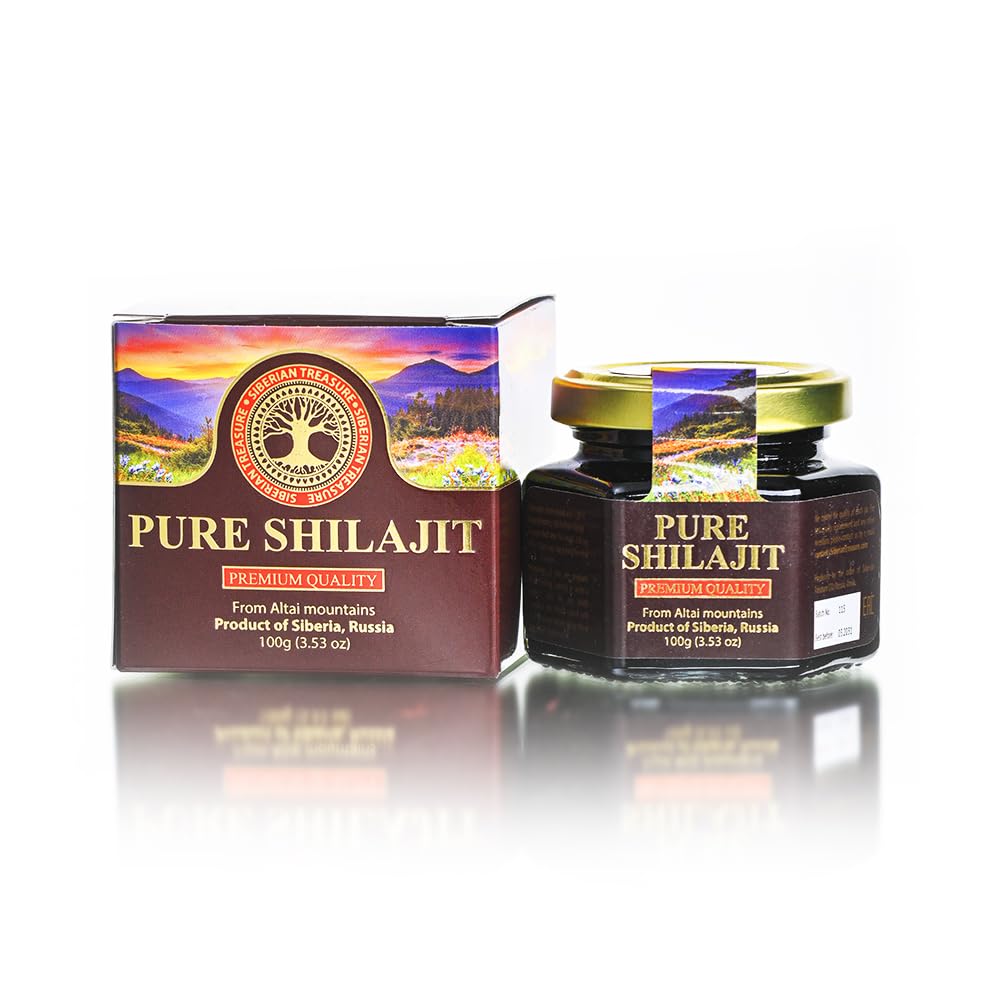 Siberian Treasure shilajit resin jar, premium purity for daily use.