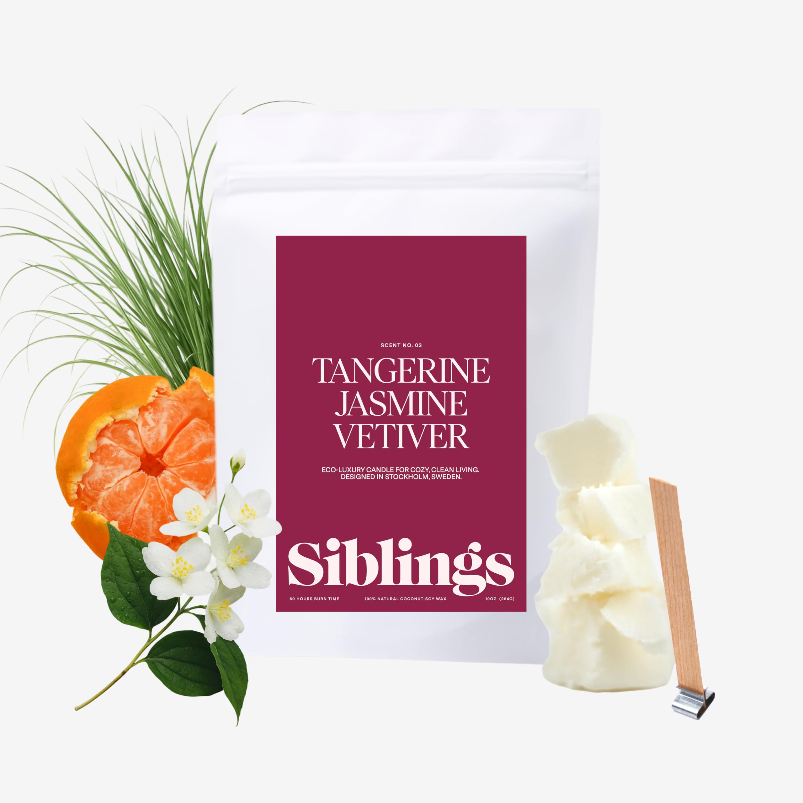 Siblings Candle Refill Kit: wax bag close-up for easy melt-and-pour setup