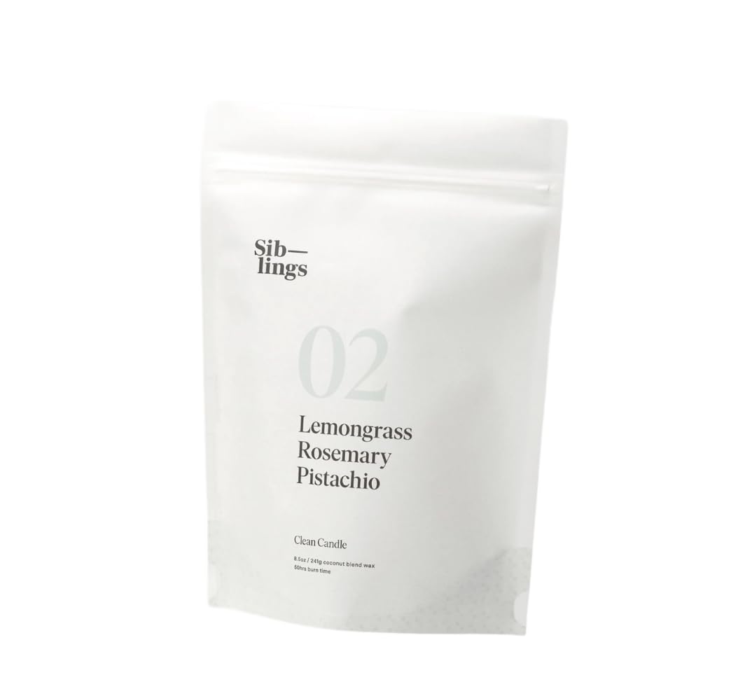 Siblings Candle Refill Kit wax bag for clean, easy melt-and-pour candles.