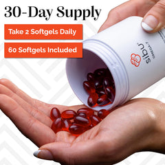 Sibu Softgels with clear cap and label, emphasizing premium quality for daily use.