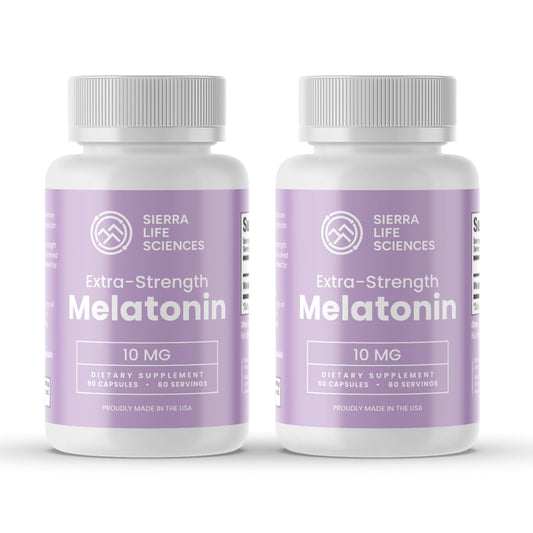 Sierra Life Sciences melatonin 10 mg bottle supports a smoother nightly routine.