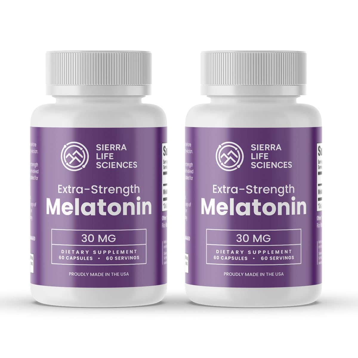 Sierra Life Sciences melatonin bottle front view for nightly sleep support.