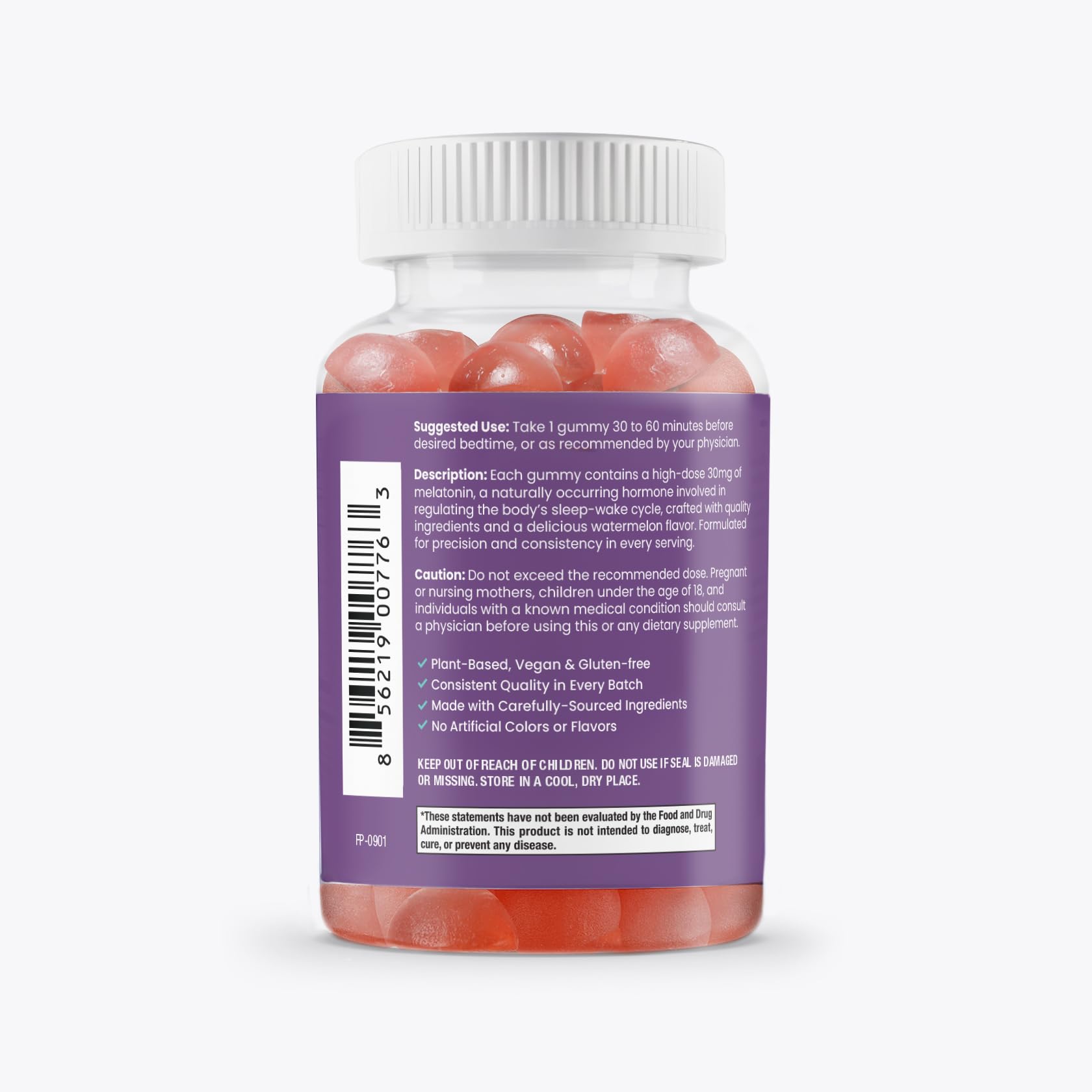 Sierra Life Sciences melatonin gummy made-in-USA seal indicates domestic production quality.