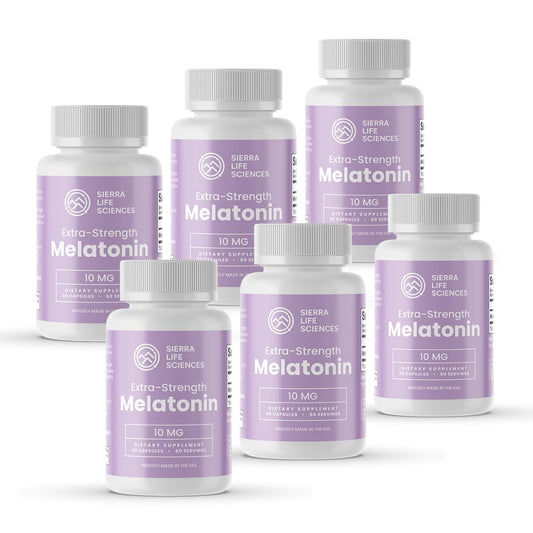 SIERRA LIFE SCIENCES melatonin softgel bottle front supports a calm night