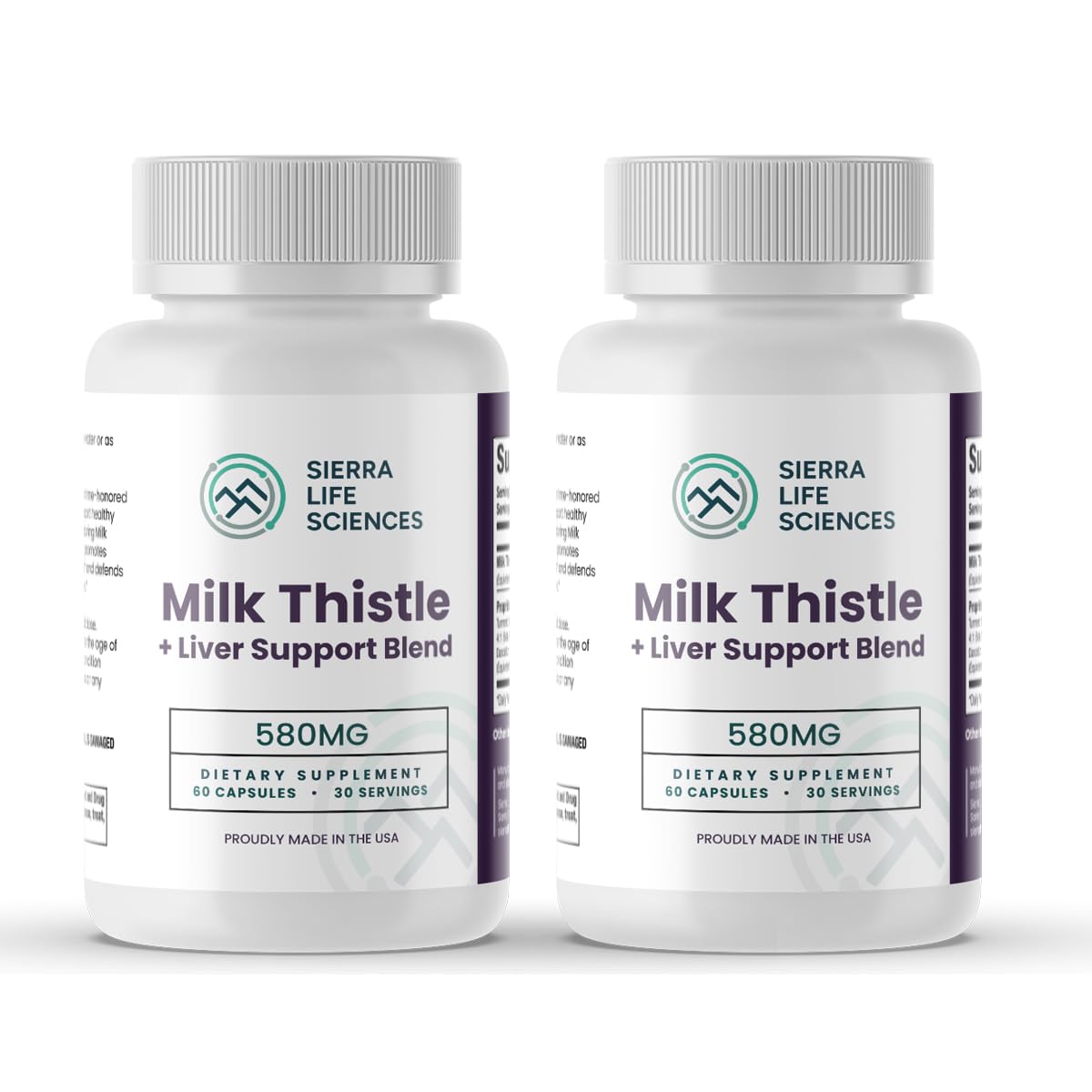 SIERRA LIFE SCIENCES Milk Thistle bottle highlighting liver support with 360mg extract per serving