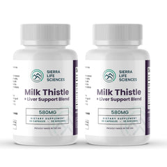SIERRA LIFE SCIENCES Milk Thistle bottle highlighting liver support with 360mg extract per serving