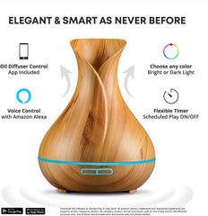 Sierra Modern Home diffuser emits fine mist with 360° ultrasonic tech.