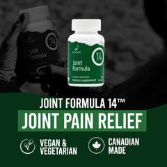 Sierrasil Joint Formula14 bottle front highlighting vegan, non-GMO joint support.