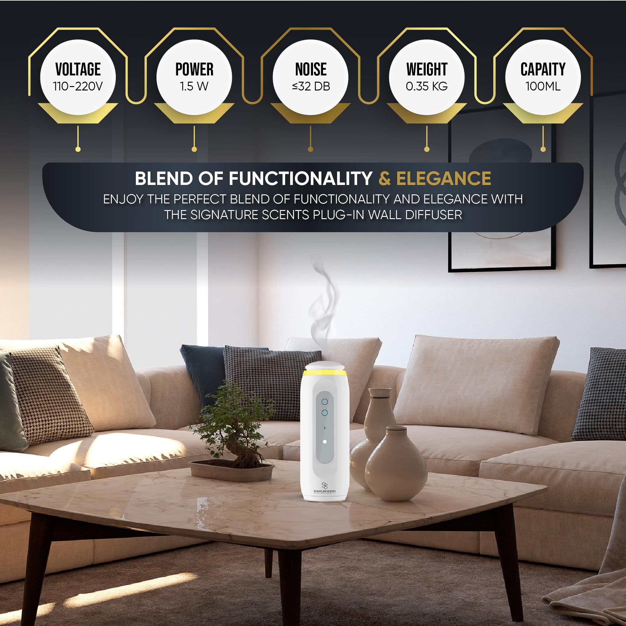 Signature Scents diffuser covers up to 800 sq ft for larger rooms