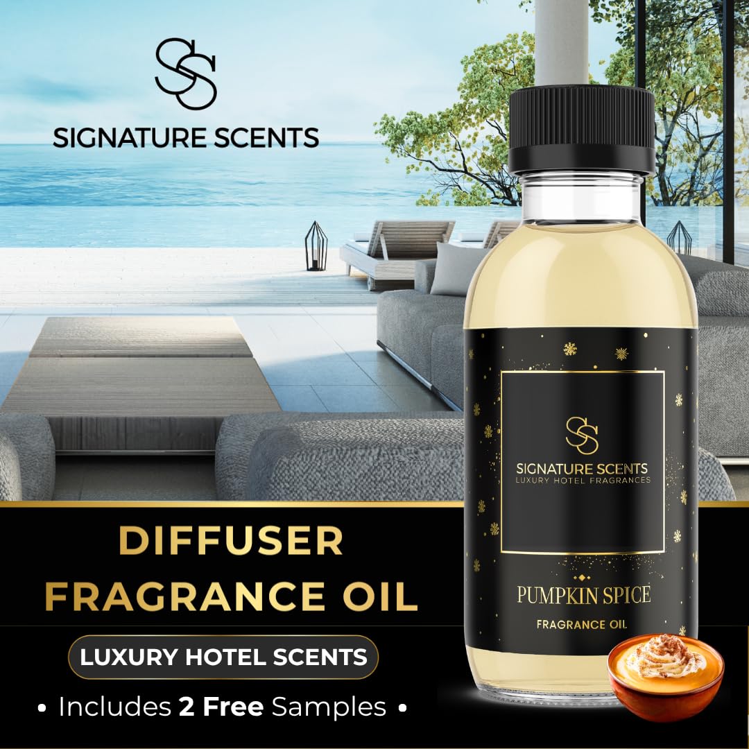 Signature Scents Pumpkin Spice diffuser in use creating warm autumn ambiance.