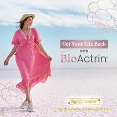 BioActrin packaging on shelf suggests convenient vaginal health support at home.