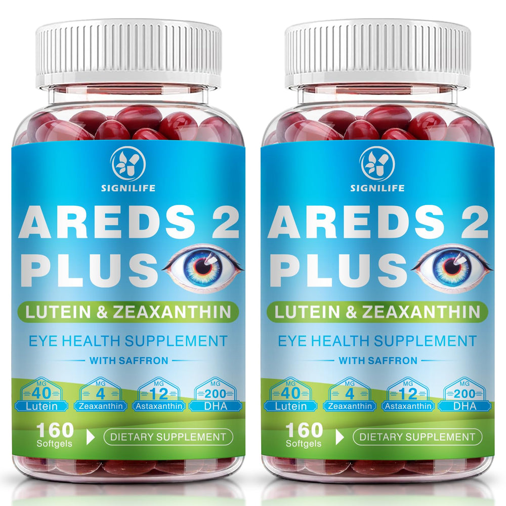 SIGNILIFE AREDS 2 Plus bottle shown, highlighting antioxidant eye health support.