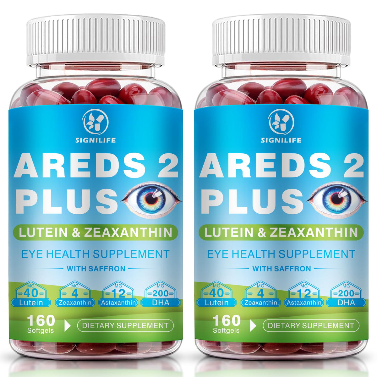 SIGNILIFE AREDS 2 Plus bottle shown, highlighting antioxidant eye health support.