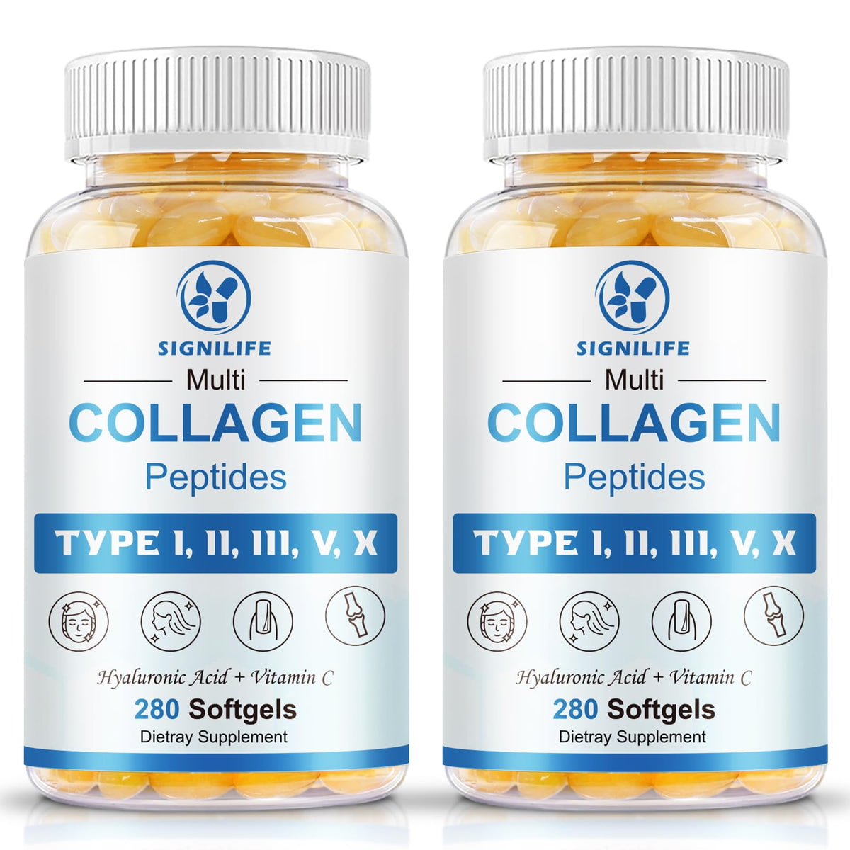 Signilife multi collagen softgels bottle for convenient daily beauty support