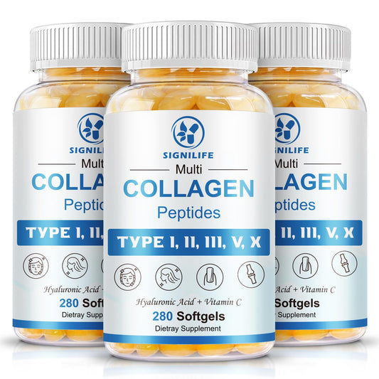 SIGNILIFE Multi Collagen Softgels bottle shown for a convenient daily beauty ritual