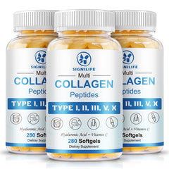 SIGNILIFE Multi Collagen Softgels bottle shown for a convenient daily beauty ritual