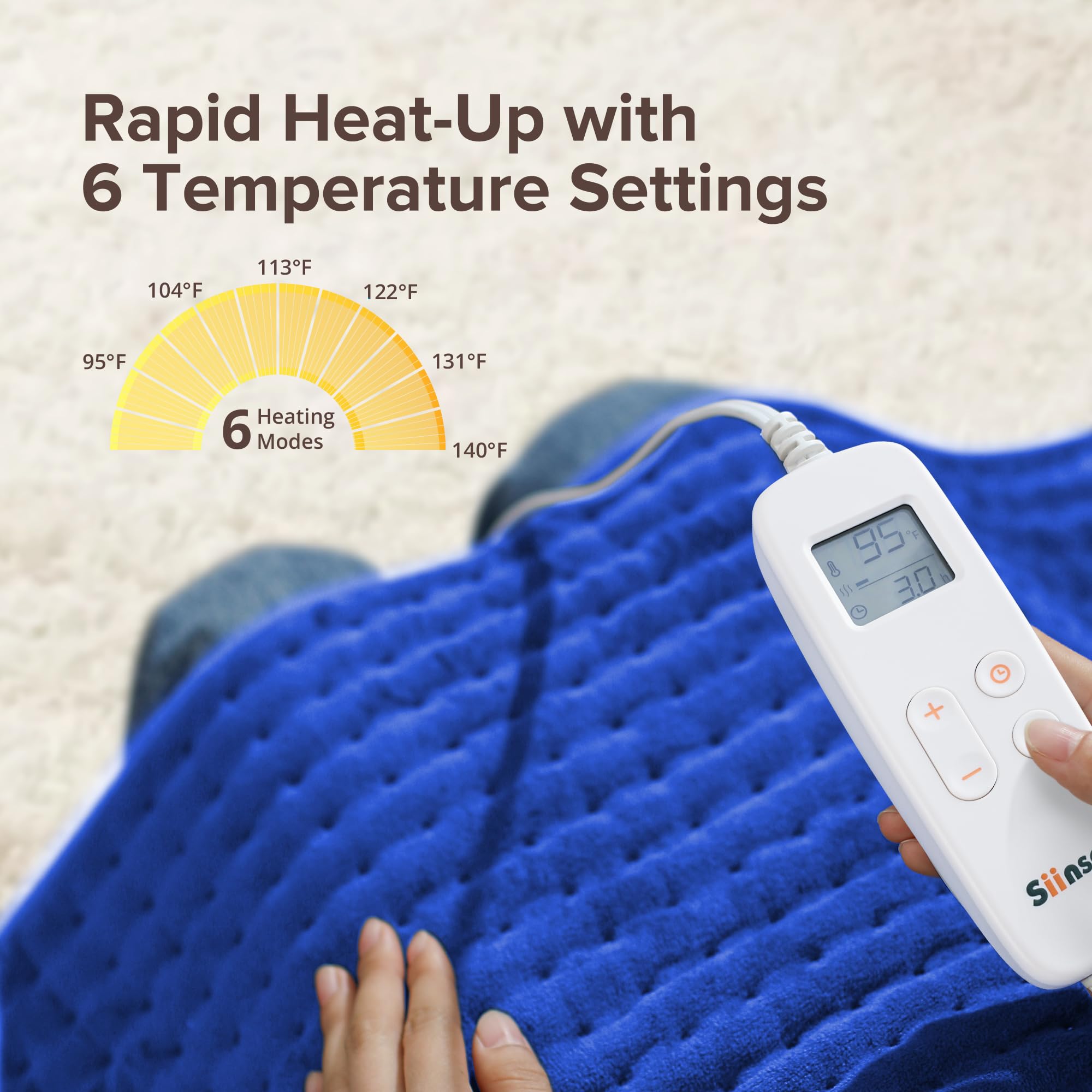 Siinsay heating pad overheating protection for safe use.