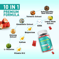 Sijigood Ashwagandha Gummies bottle closeup, convenient daily supplement for focus and mood