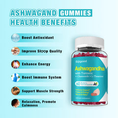 Sijigood Ashwagandha Gummies packaging highlighting non-GMO and gluten-free attributes.