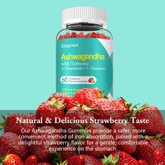 Sijigood Ashwagandha Gummies strawberry essence, appetizing flavor supports consistent daily intake