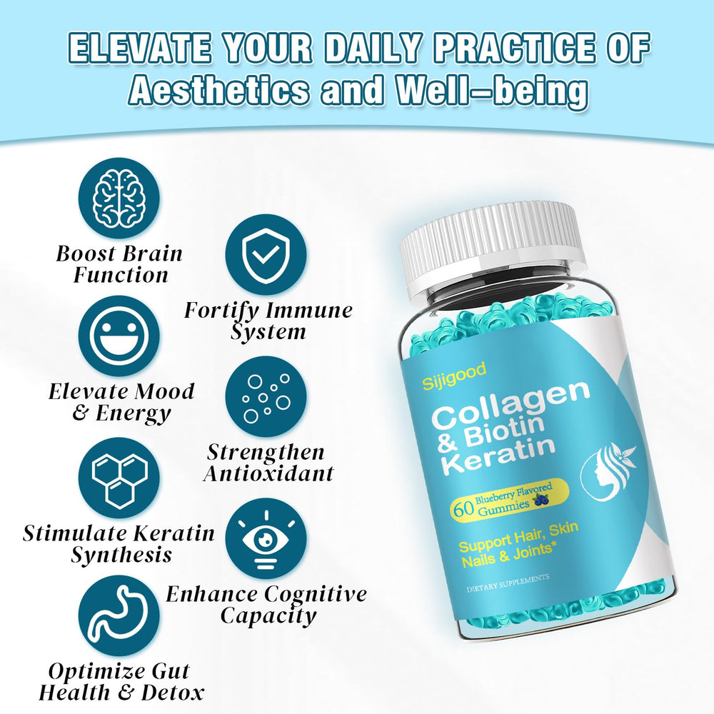 Sijigood biotin gummies blueberry closeup highlights delicious flavor