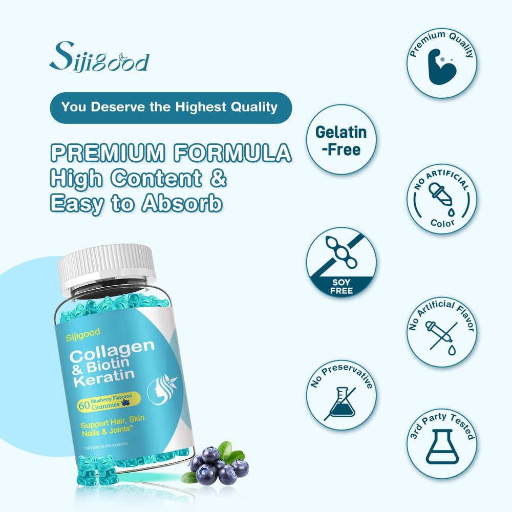 Sijigood biotin gummies bottle pour shot conveys portability