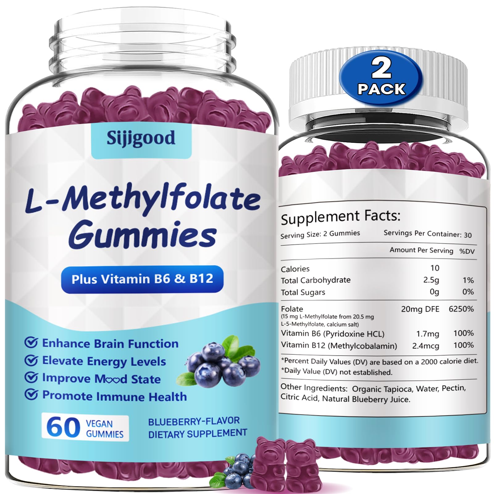 Sijigood Blueberry Gummies bottle for easy daily wellness