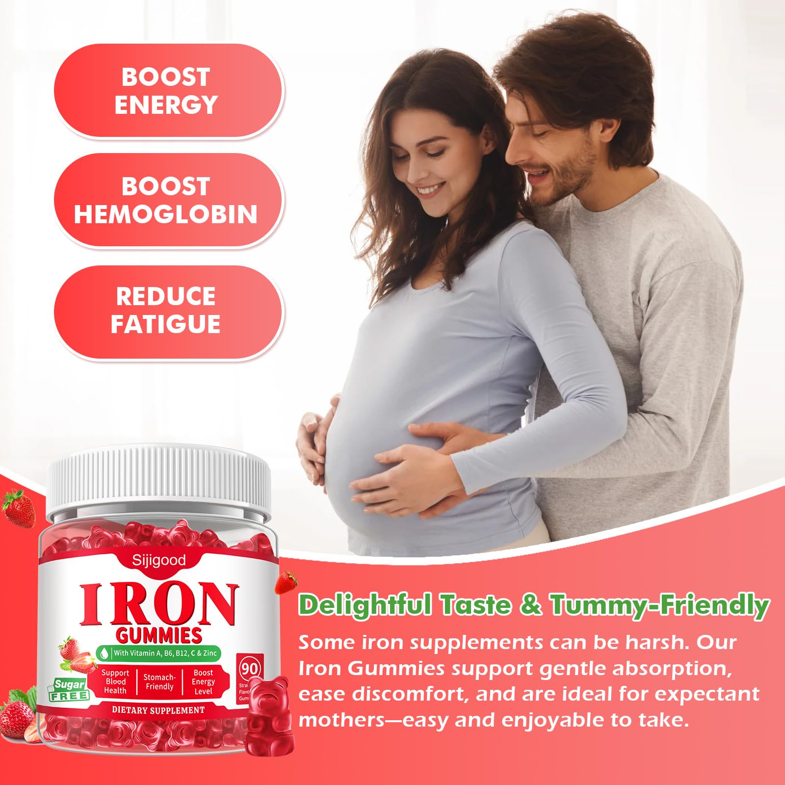 Sijigood iron gummies 180-count set highlights value