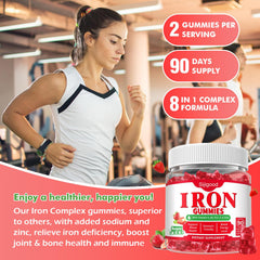 Sijigood iron gummies bottle pour demonstrates easy daily dosage
