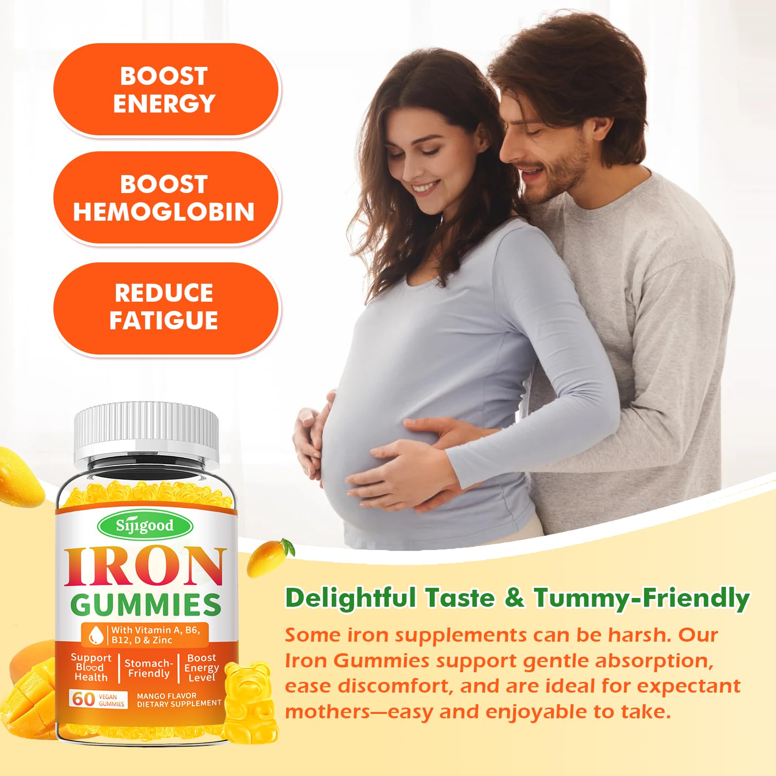 Sijigood iron gummies serving plate hints at a snack-like routine with benefits.