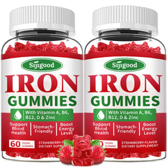 Sijigood Iron Gummies strawberry bottle for gentle daily iron support