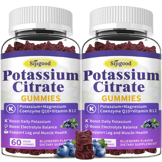 Sijigood potassium citrate gummies bottle for daily electrolyte balance and muscle support.