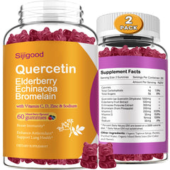 sijigood quercetin-bromelain gummies bottle with mixed berry flavor for immune support