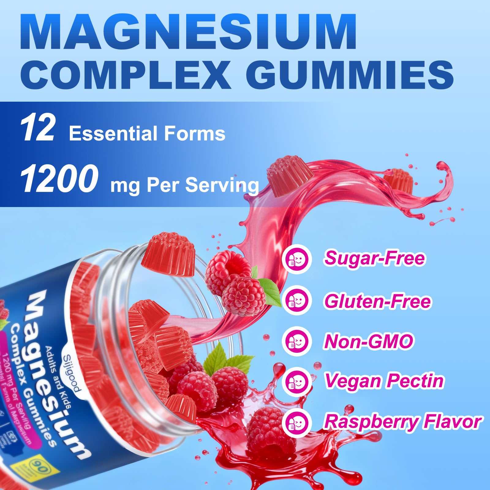 Sijigood raspberry flavor gummies highlight tasty wellness choice.