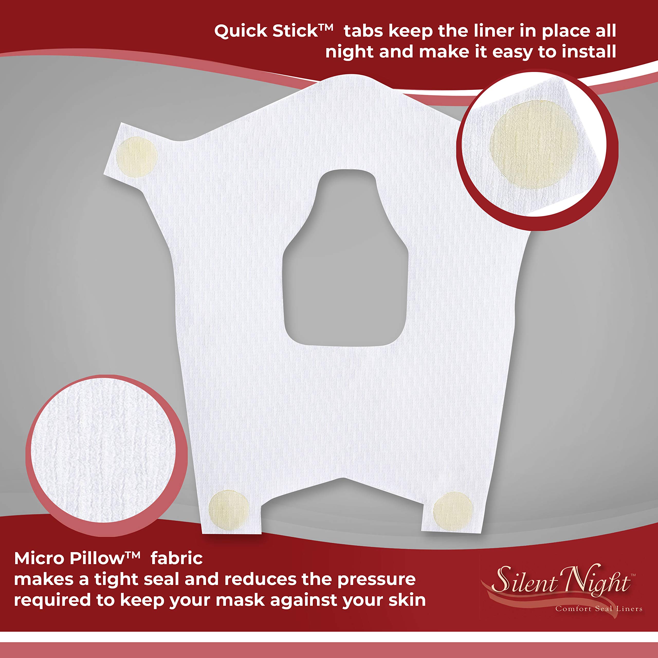 Silent Night CPAP liner close-up of soft breathable fabric for comfort