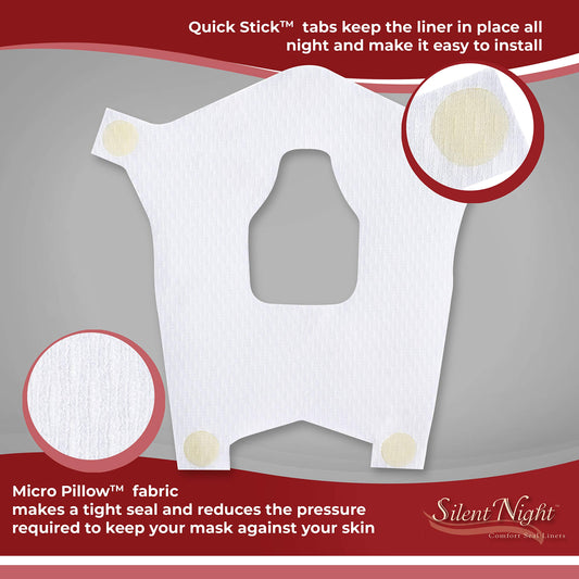 Silent Night CPAP liner close-up of soft breathable fabric for comfort