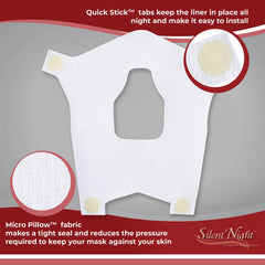 Silent Night CPAP liner close-up of soft breathable fabric for comfort