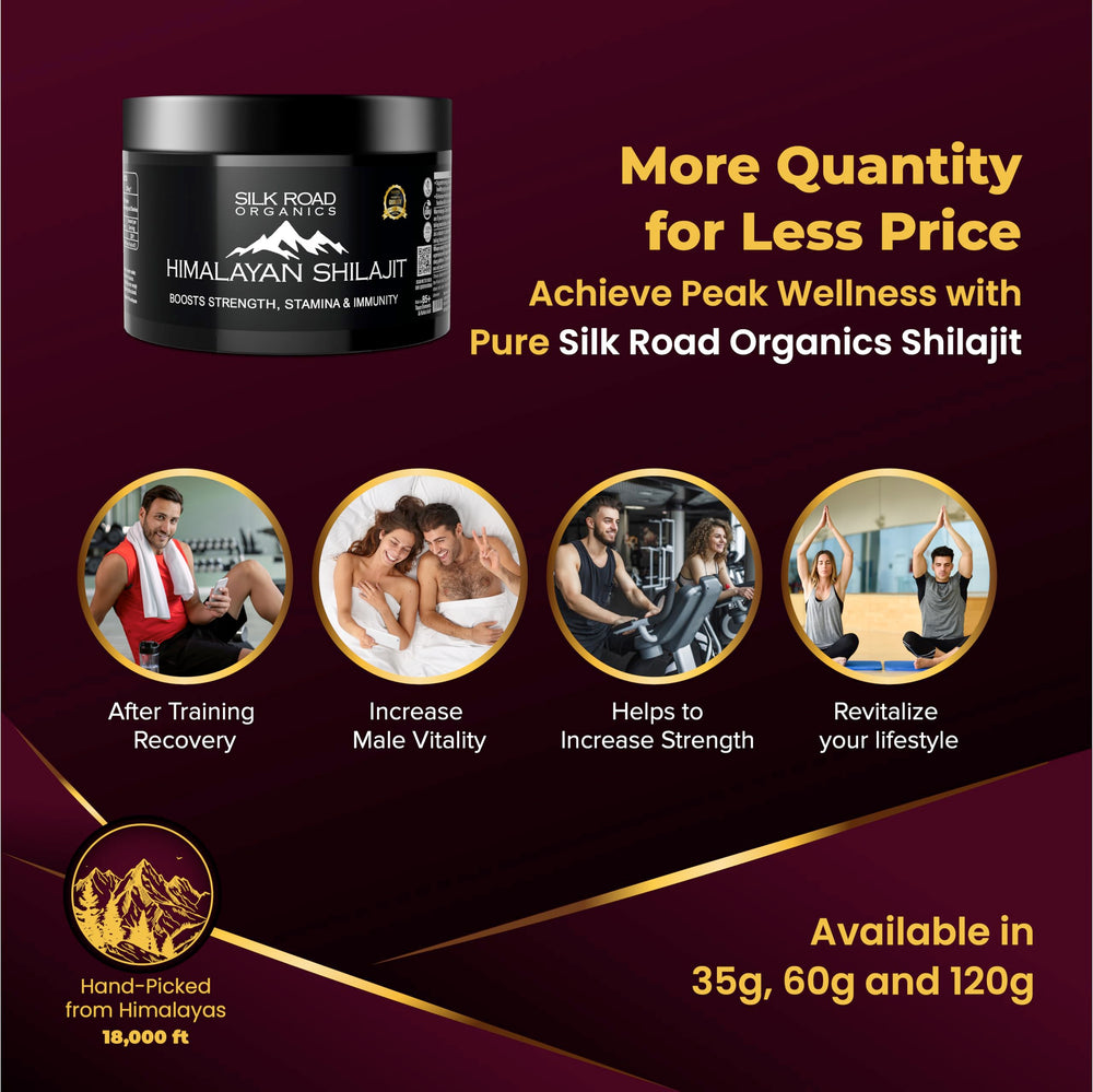 Silk Road Organics daily wellness routine shot with shilajit resin
