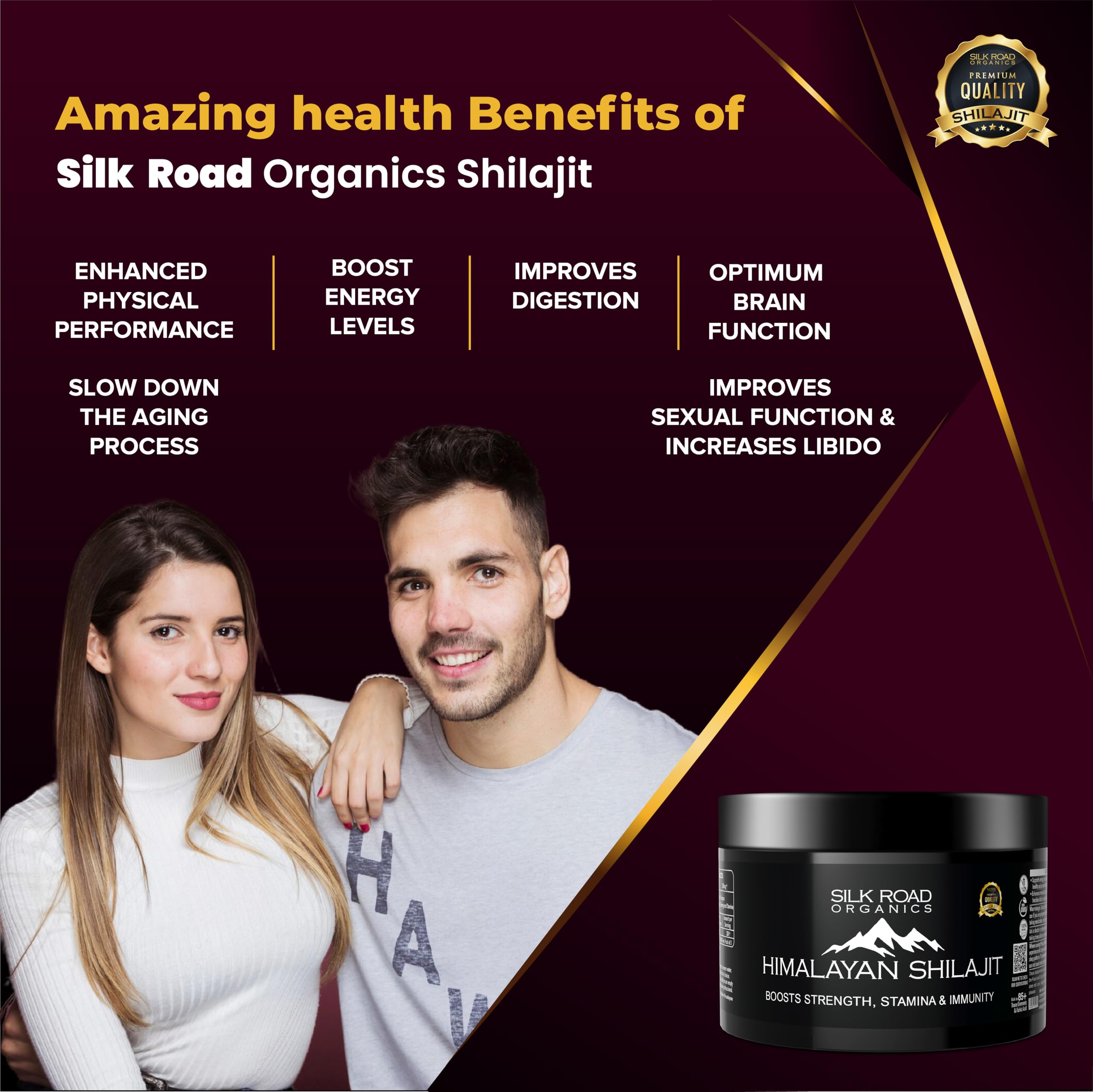 Silk Road Organics jar packaging with measuring spoon included