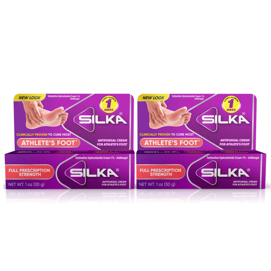 Silka Antifungal Cream tube close-up showing fast relief potential.