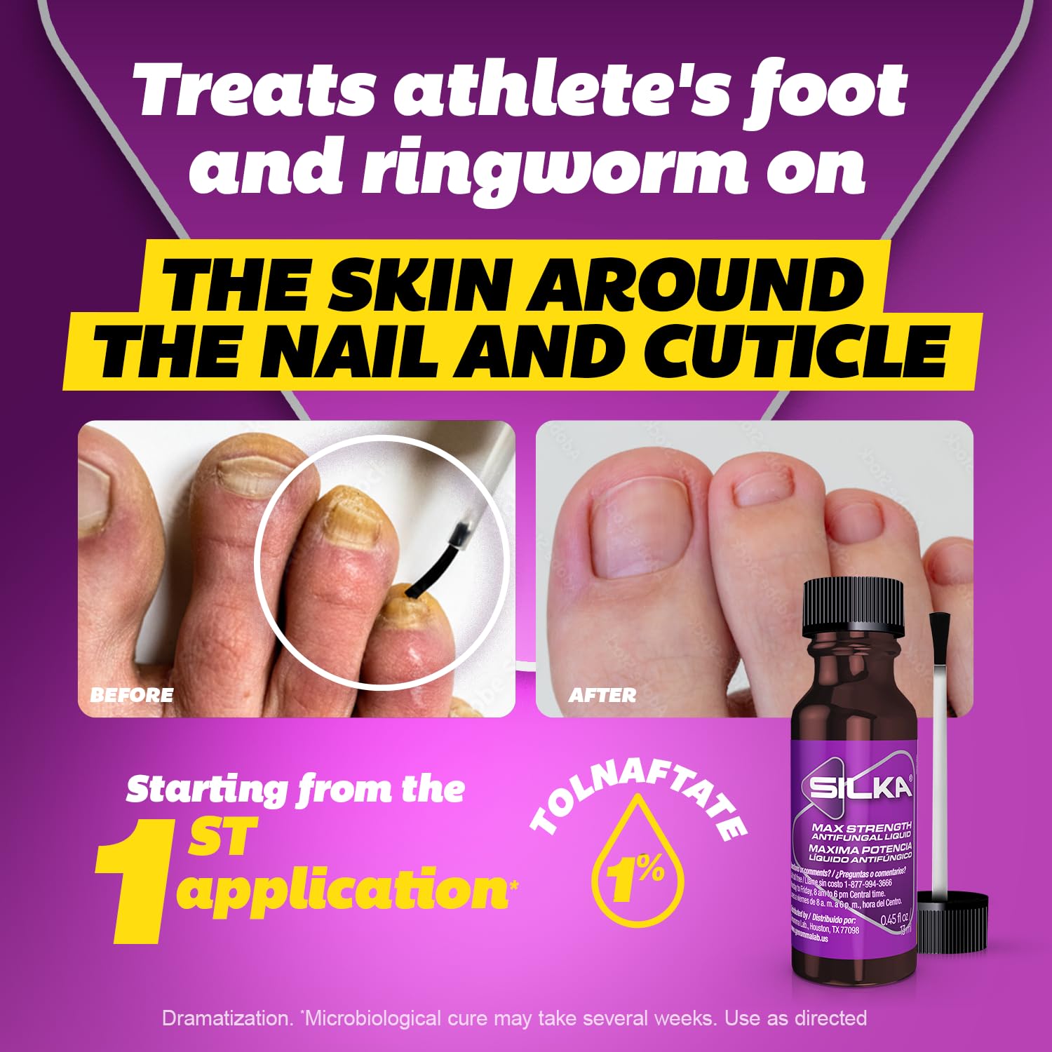 Silka Foot Powder with cooling beads absorbs moisture and odor.