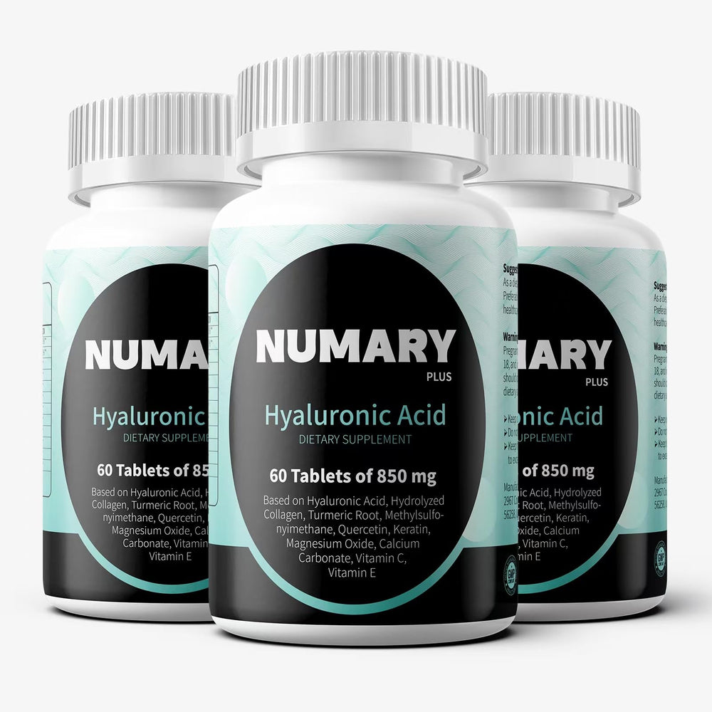 SILKMYST Hyaluronic Acid tablets bottle shown for daily hydration support.