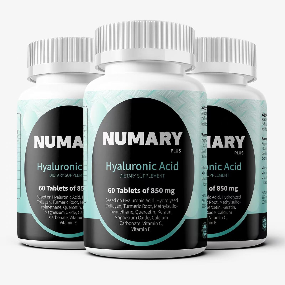 SILKMYST Hyaluronic Acid tablets bottle shown for daily hydration support.
