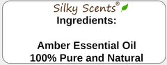 Packaging image of Silky Scents Amber Oil bottle ready for home use